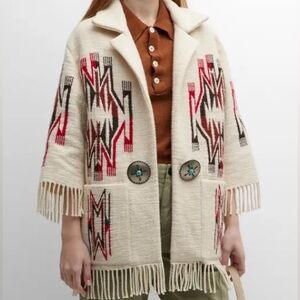 FORTELA FREYA TASSEL-TRIM WOOL-BLEND JACKET